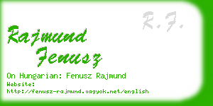 rajmund fenusz business card